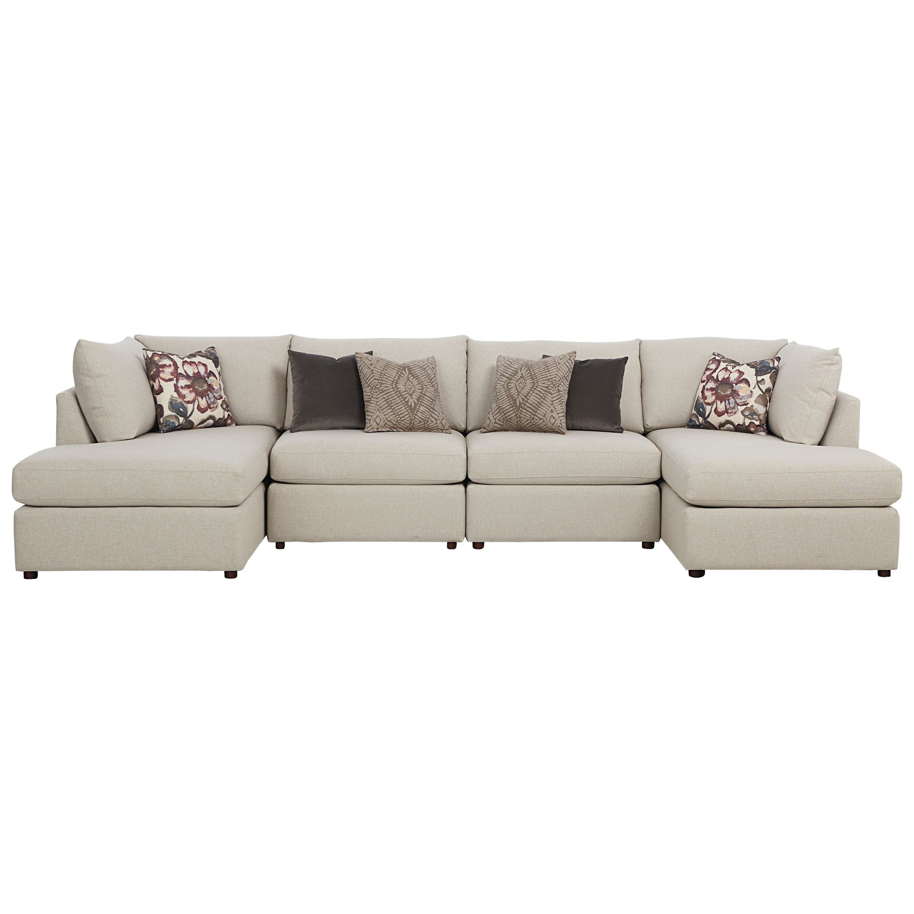 Bassett Beckham Transitional UShaped Sectional Furniture Mart